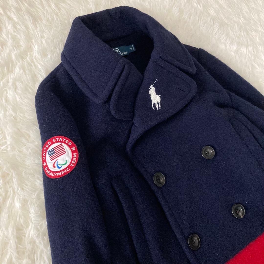 希少✨ポロラルフローレン USA製 ウール Pコート ビッグポニー 星条旗 五輪