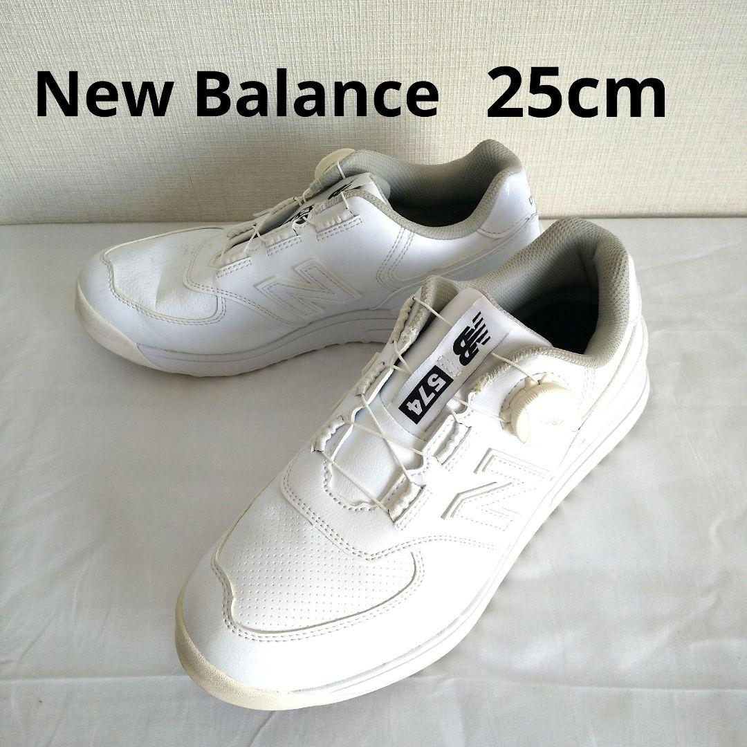 ニューバランス ゴルフシューズ BOA スパイクレス ホワイト 25cm