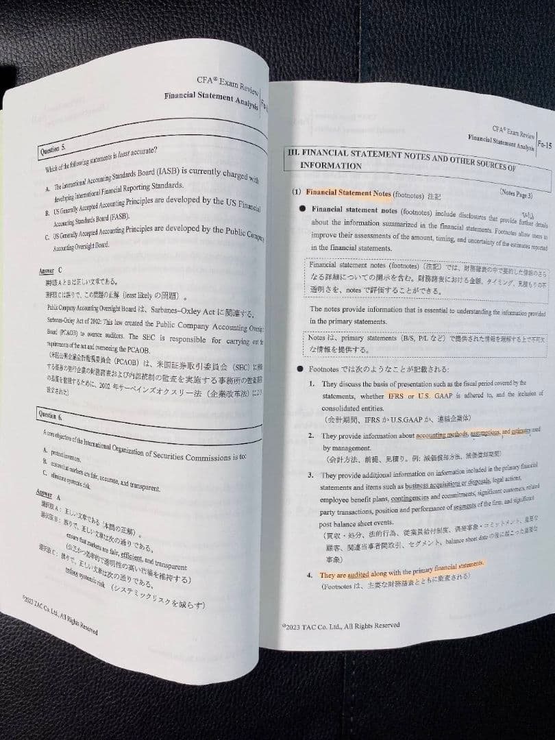 CFALevel1 2024TACサブテキストMockTopicschweser