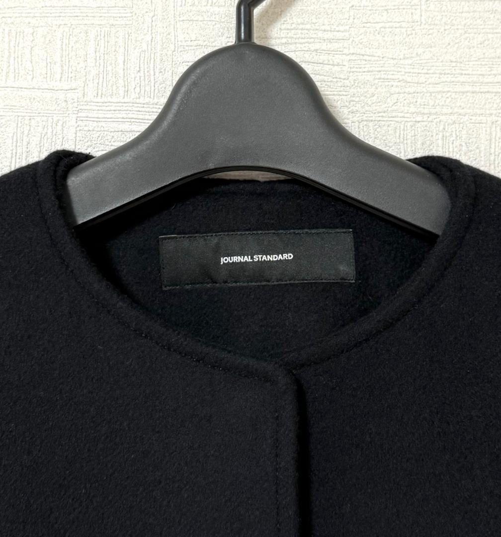 美品 ジャーナルスタンダード スーパー140ビーバーノーカラーショートコート