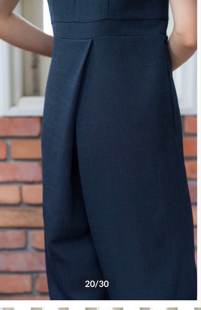 [試着のみ]sugaryuu ★クラシックツイードジャンプスーツ★ネイビー★S