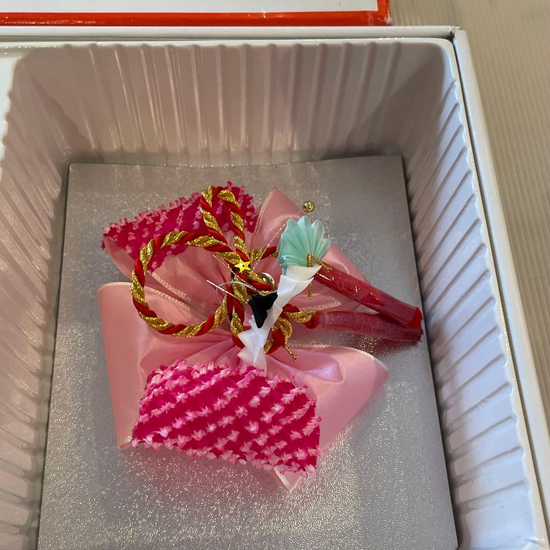 七五三用 はこせこ　朱色と金　草履・バッグ・小物セット　18㎝ 和装