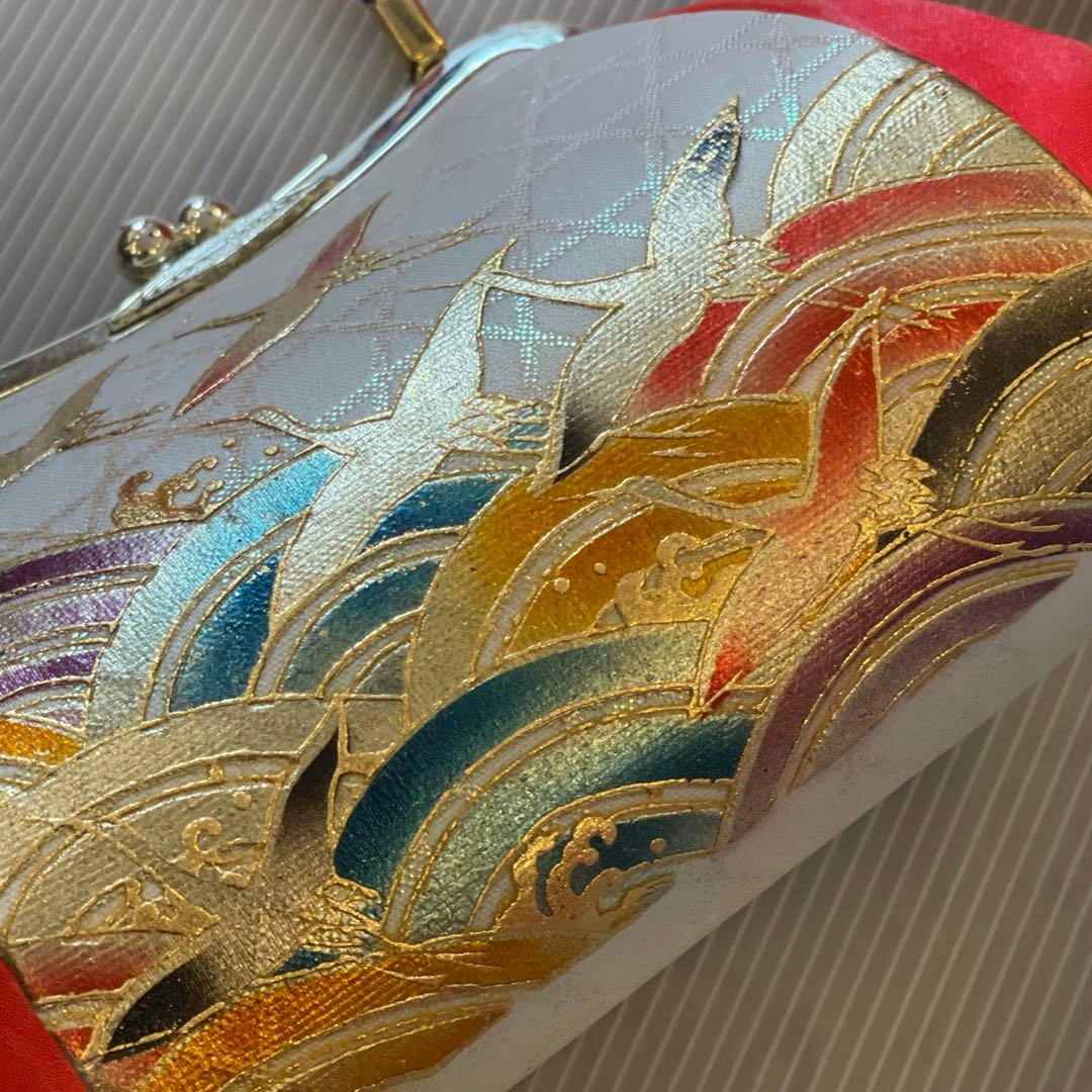 七五三用 はこせこ　朱色と金　草履・バッグ・小物セット　18㎝ 和装