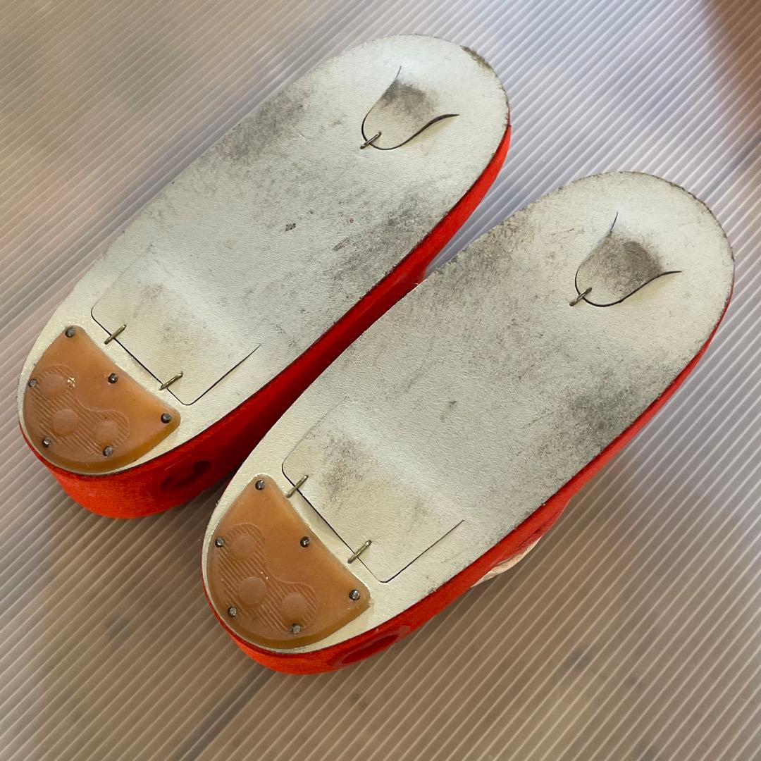 七五三用 はこせこ　朱色と金　草履・バッグ・小物セット　18㎝ 和装