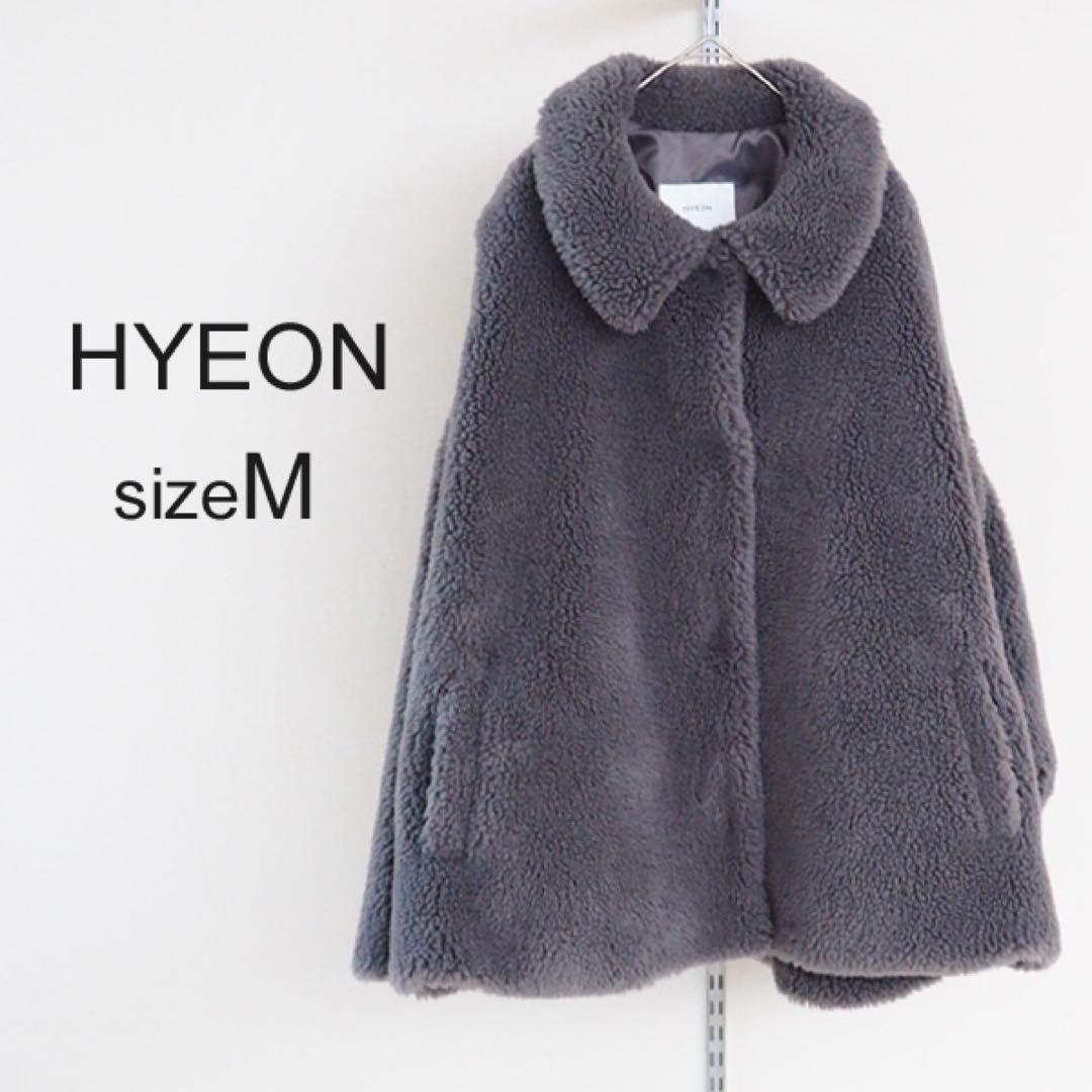 HYEON へヨン ted cape テッド ケープ グレイ ボアコート