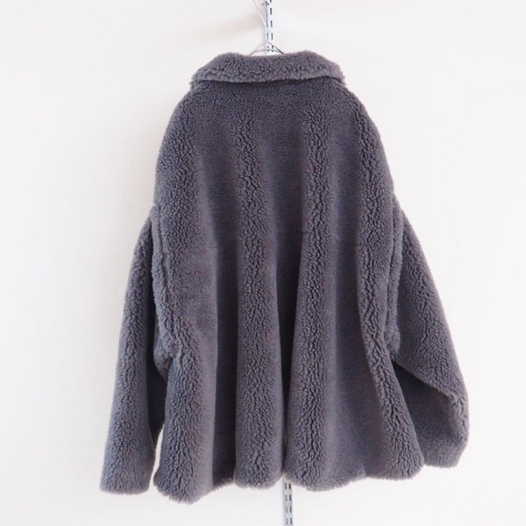 HYEON へヨン ted cape テッド ケープ グレイ ボアコート