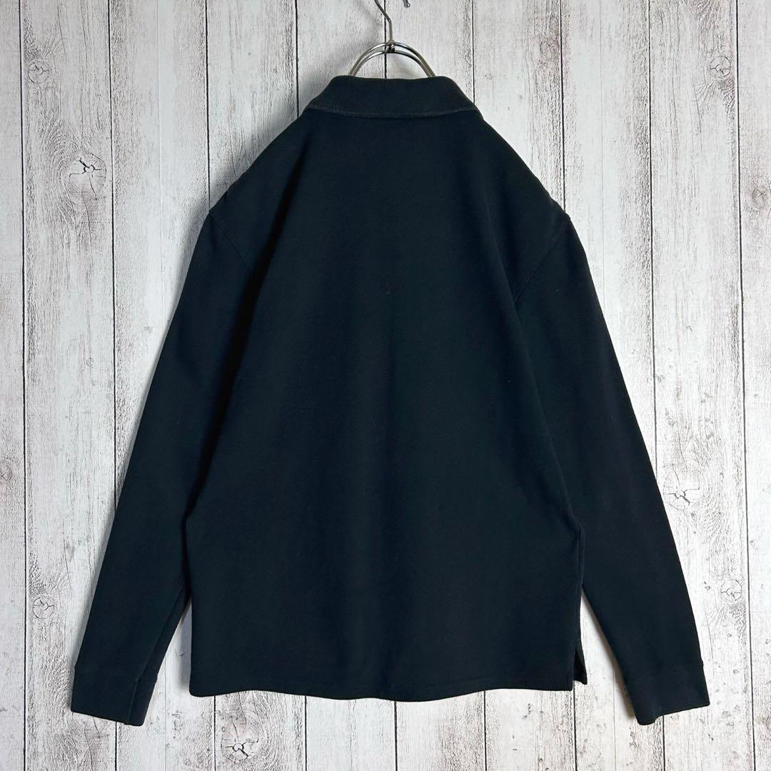 【希少デザイン】プラダ☆センターブランドロゴ入り長袖ポロシャツ ラバーロゴ