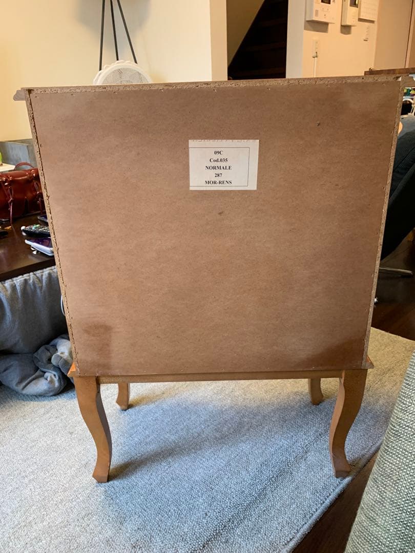 アンティーク家具　象嵌 3段チェスト　猫脚