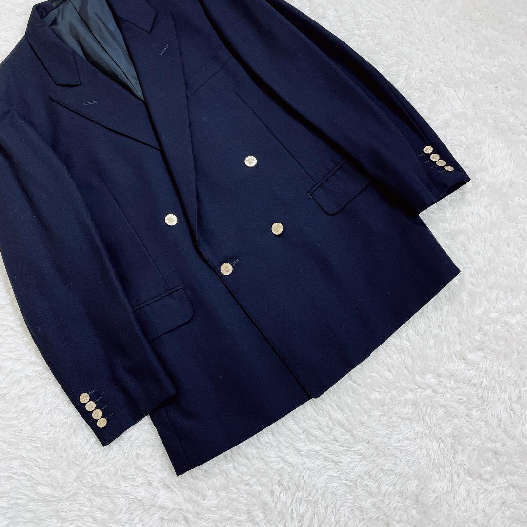 Burberrys 紺ブレ ダブル ネイビー 金ボタン シャドーホース AB7