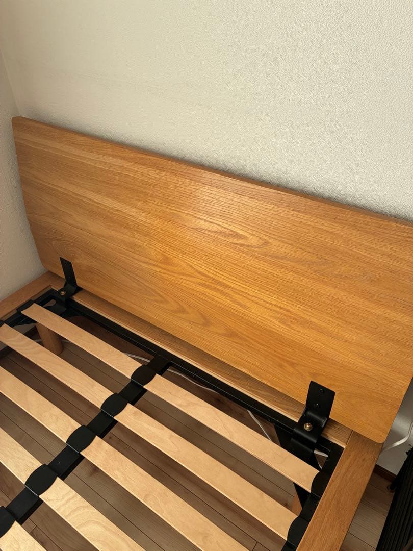 【送料込み】無印木製ベッドフレーム/セミダブル/ヘッドボード付き