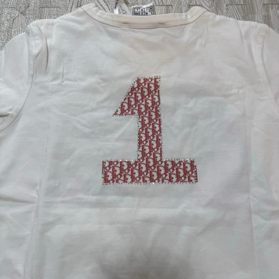 Dior トロッター オブリーク レディース Tシャツ スワロフスキー y2k