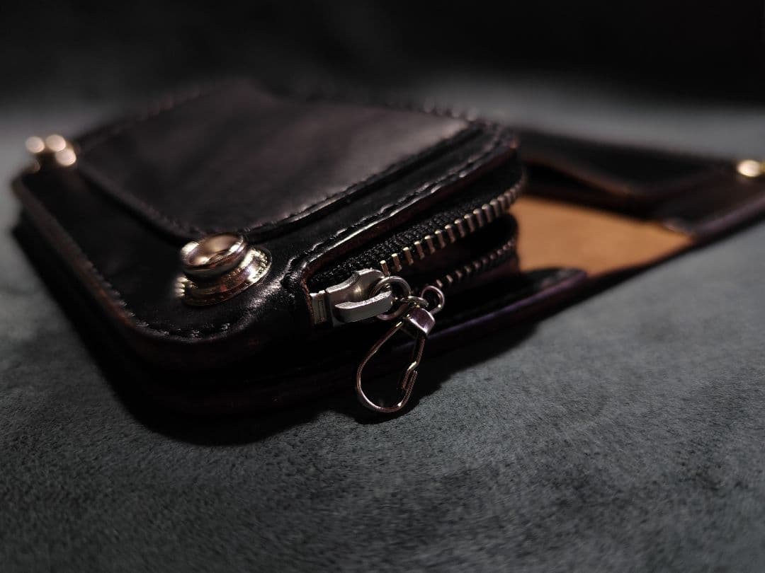 HORWEENクロムエクセル ミドルトラッカーウォレット③　ターコイズコンチョ