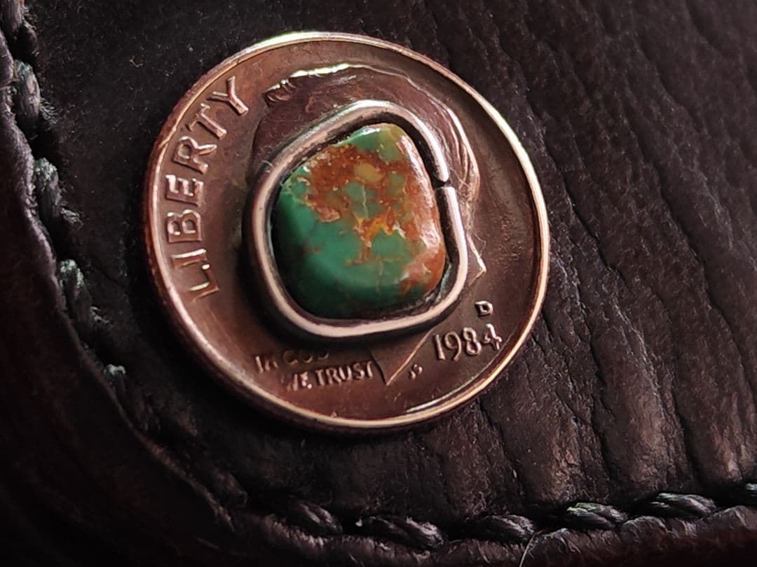 HORWEENクロムエクセル ミドルトラッカーウォレット③　ターコイズコンチョ