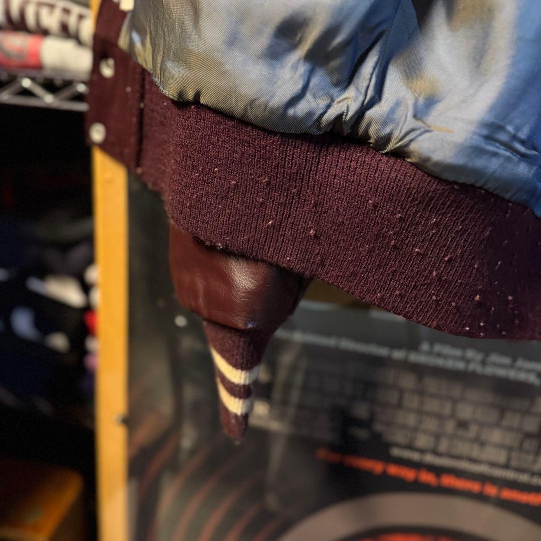 上質 60s vintage バーシティジャケット プレーン バーガンディ