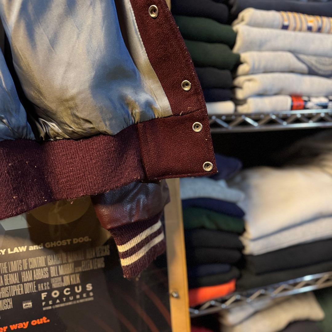 上質 60s vintage バーシティジャケット プレーン バーガンディ