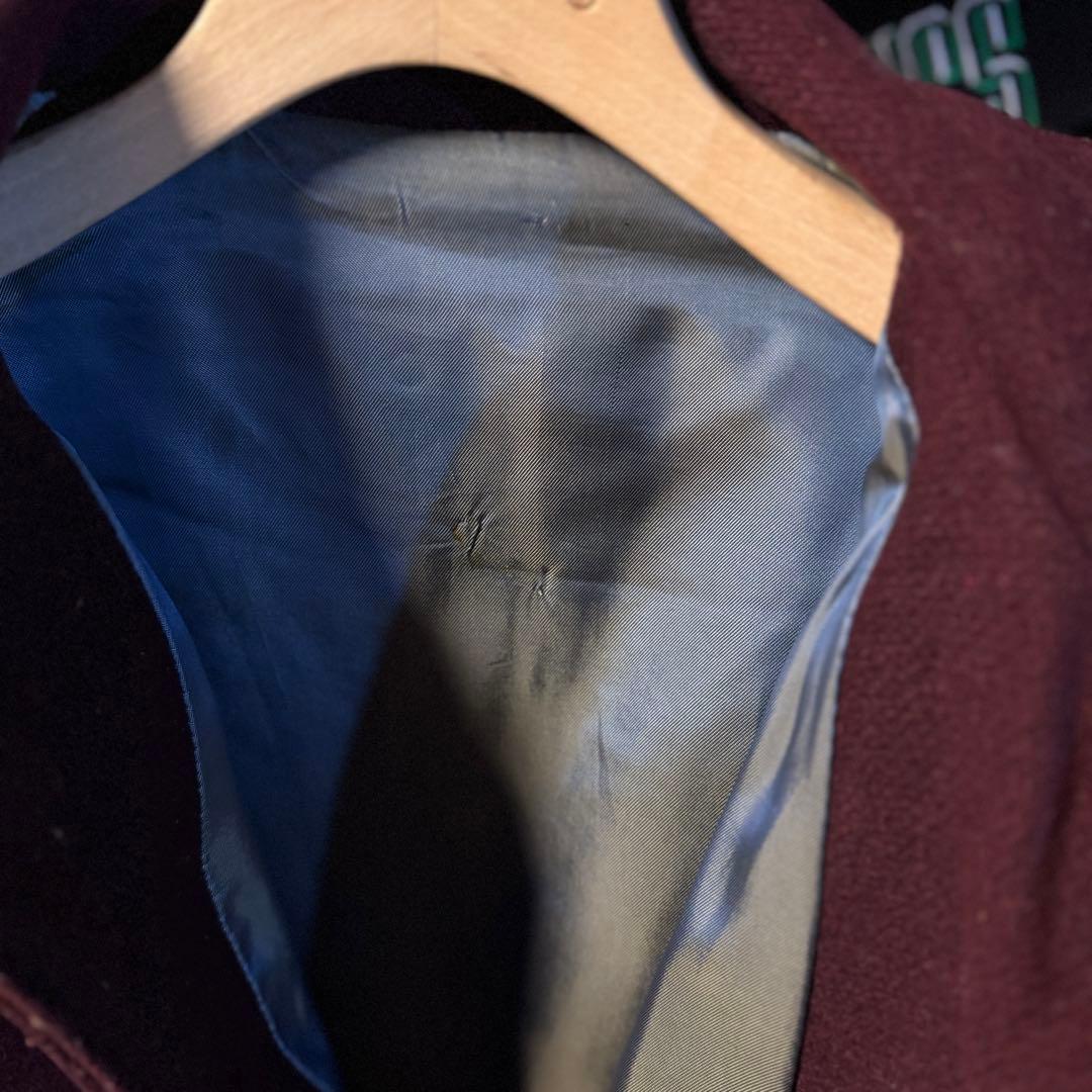 上質 60s vintage バーシティジャケット プレーン バーガンディ