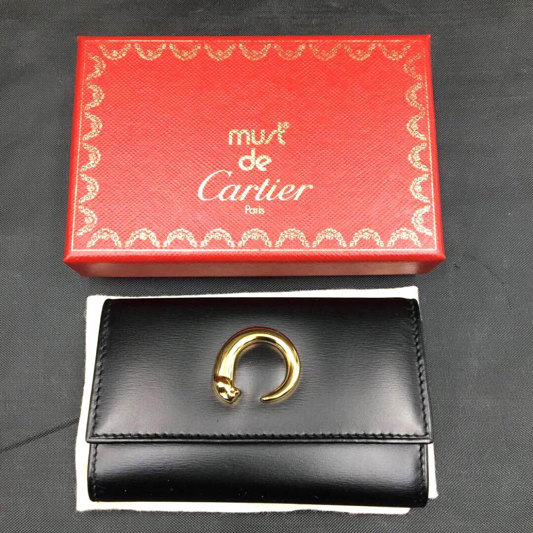 カルティエ キーケース ユニセックス パンテール 6連 CARTIER 黒