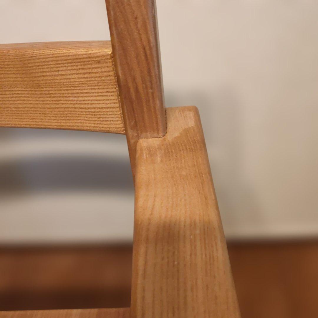無印良品 木製アームチェア ダイニング用ラウンジチェア タモ材 北欧 廃盤品