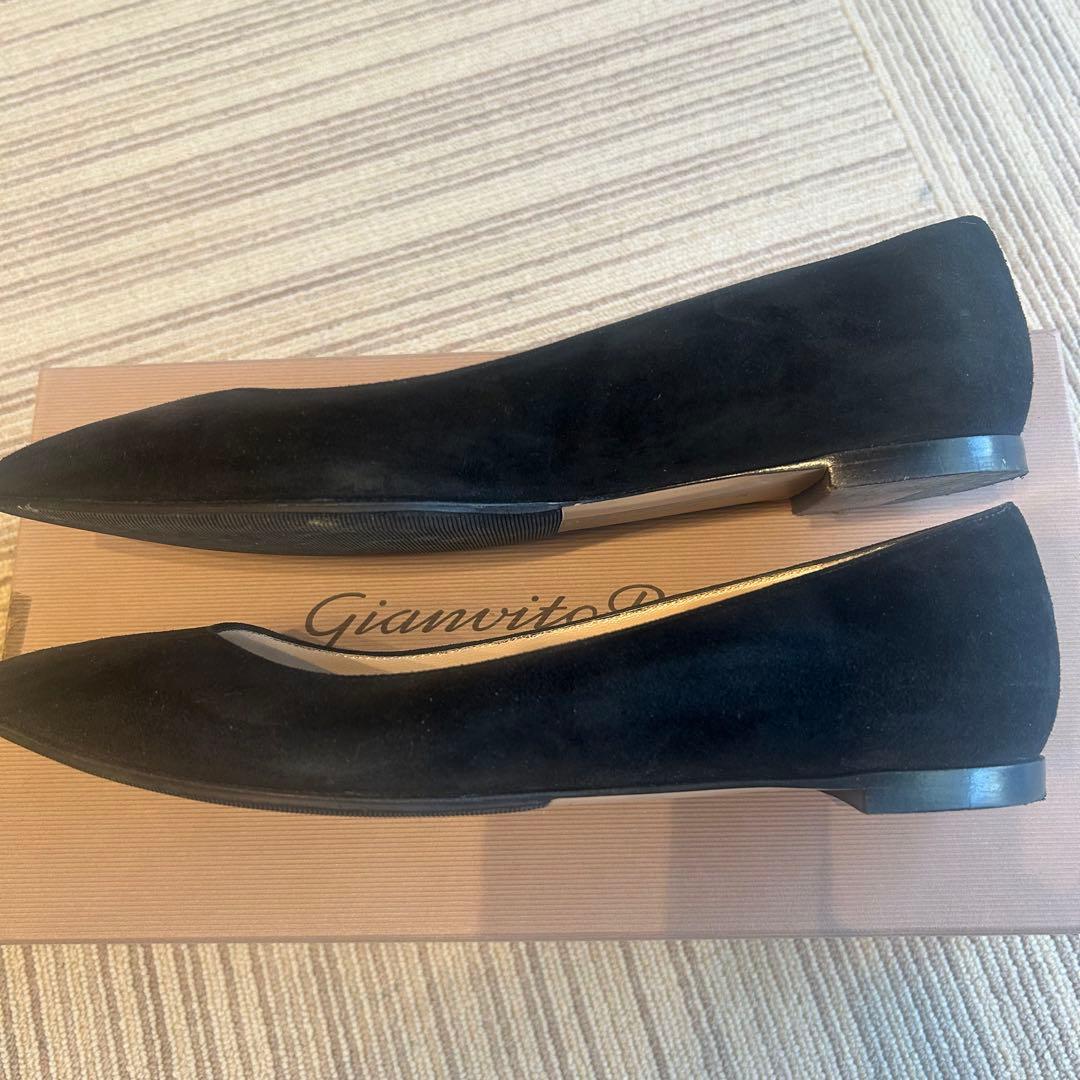 ジャンヴィトロッシ　黒スエードポインテッドトゥパンプス　36 1/2 23.5
