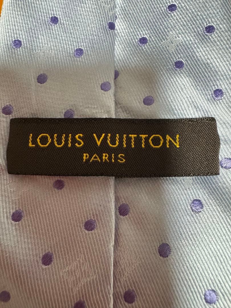値下げ！Louis Vuitton 水色 ドット柄 ネクタイ