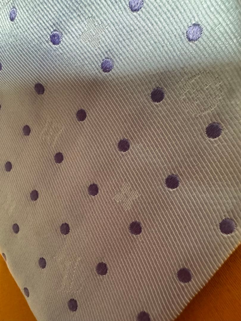 値下げ！Louis Vuitton 水色 ドット柄 ネクタイ