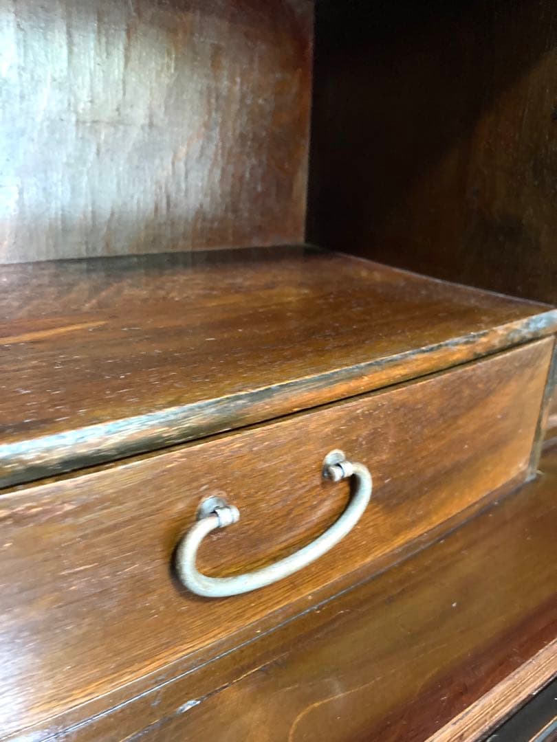 【メンテ済】佇まい良さげな収納棚　茶箪笥　上下分割可　高さ124cm