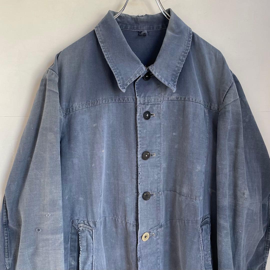 50s 60s フレンチ ワークコート ヴィンテージ 古着 襤褸 ワークウェア