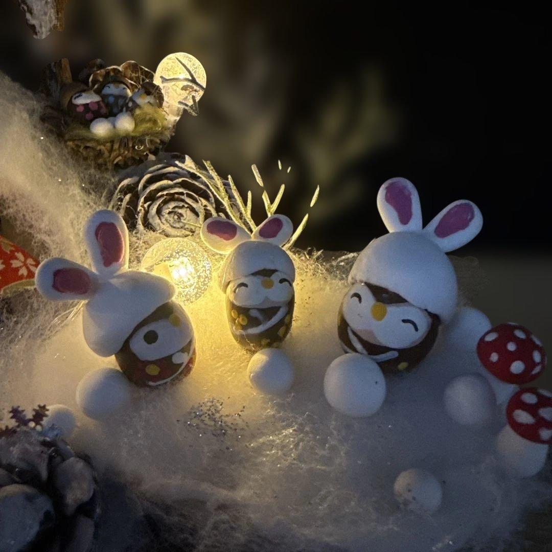 どんぐりアート♡節分オブジェライト＆かまくらオブジェライトダックス柴犬添え♡