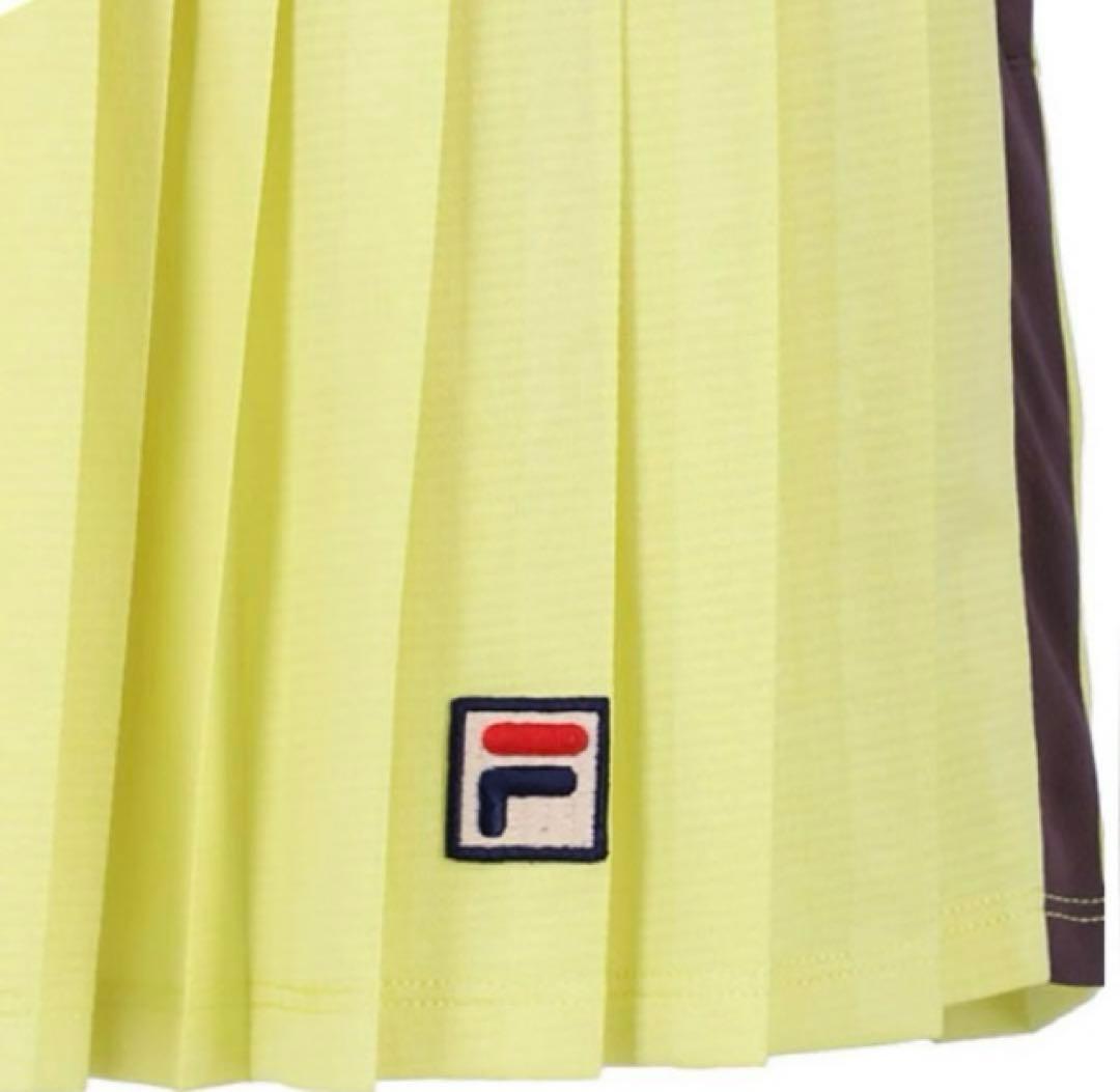 No.867 FILA スモーキーYELLOWのプリーツ☆新品☆XL☆