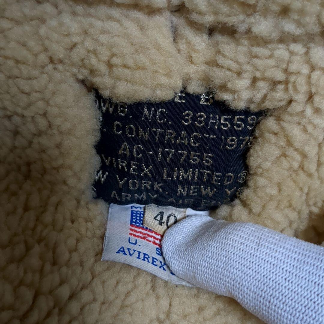 ✨AVIREX✨ムートンジャケット B3 40 シープレザー Lサイズ