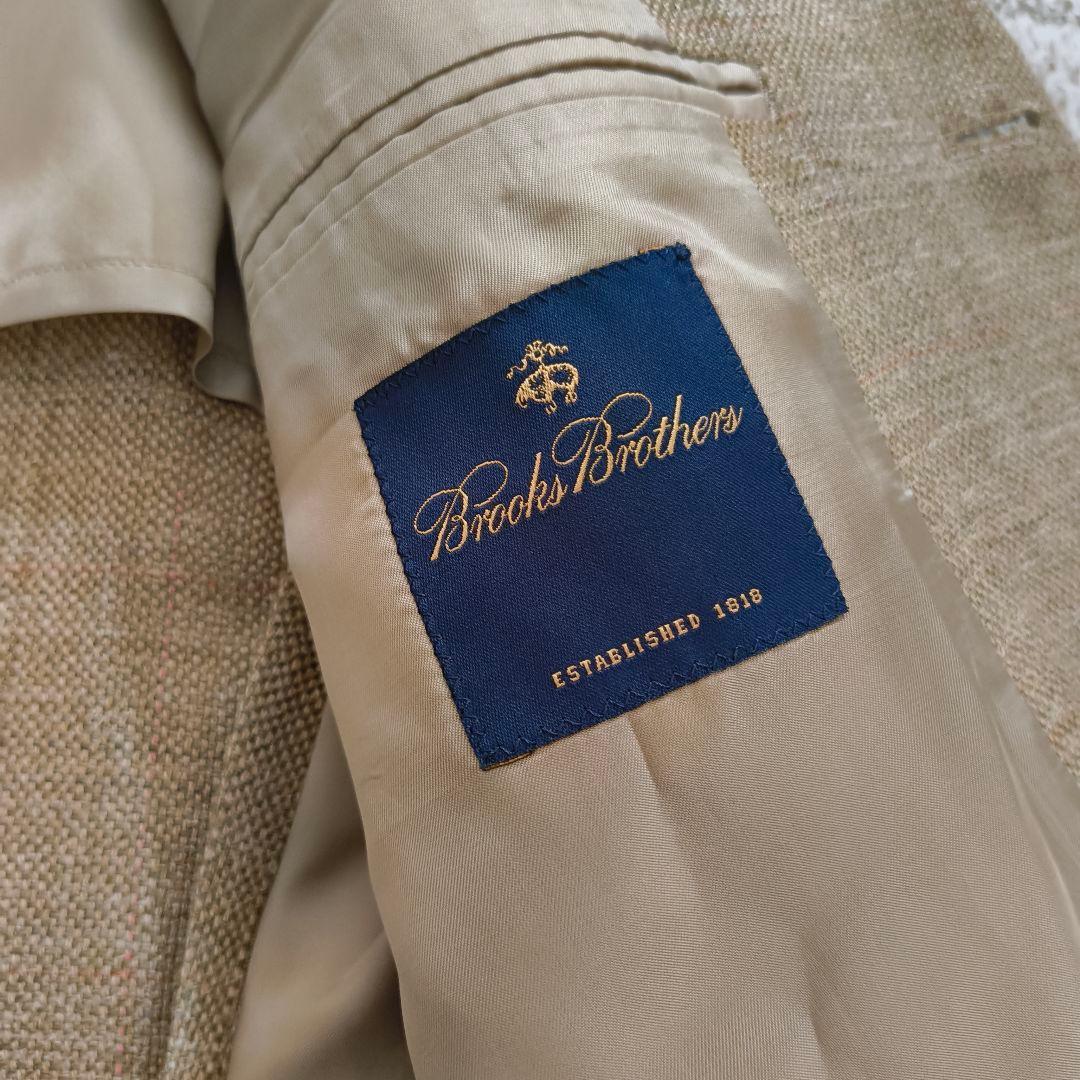美品 ブルックスブラザーズ テーラード 三者混 シルク・リネン混 37SHT