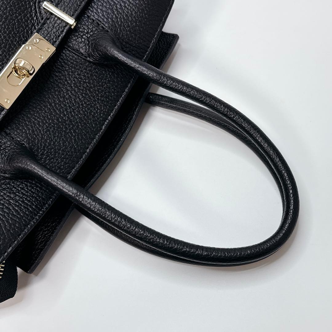 【極美品】AULENTTI トートバッグ　ショルダーバッグ　ベルト　ブラック