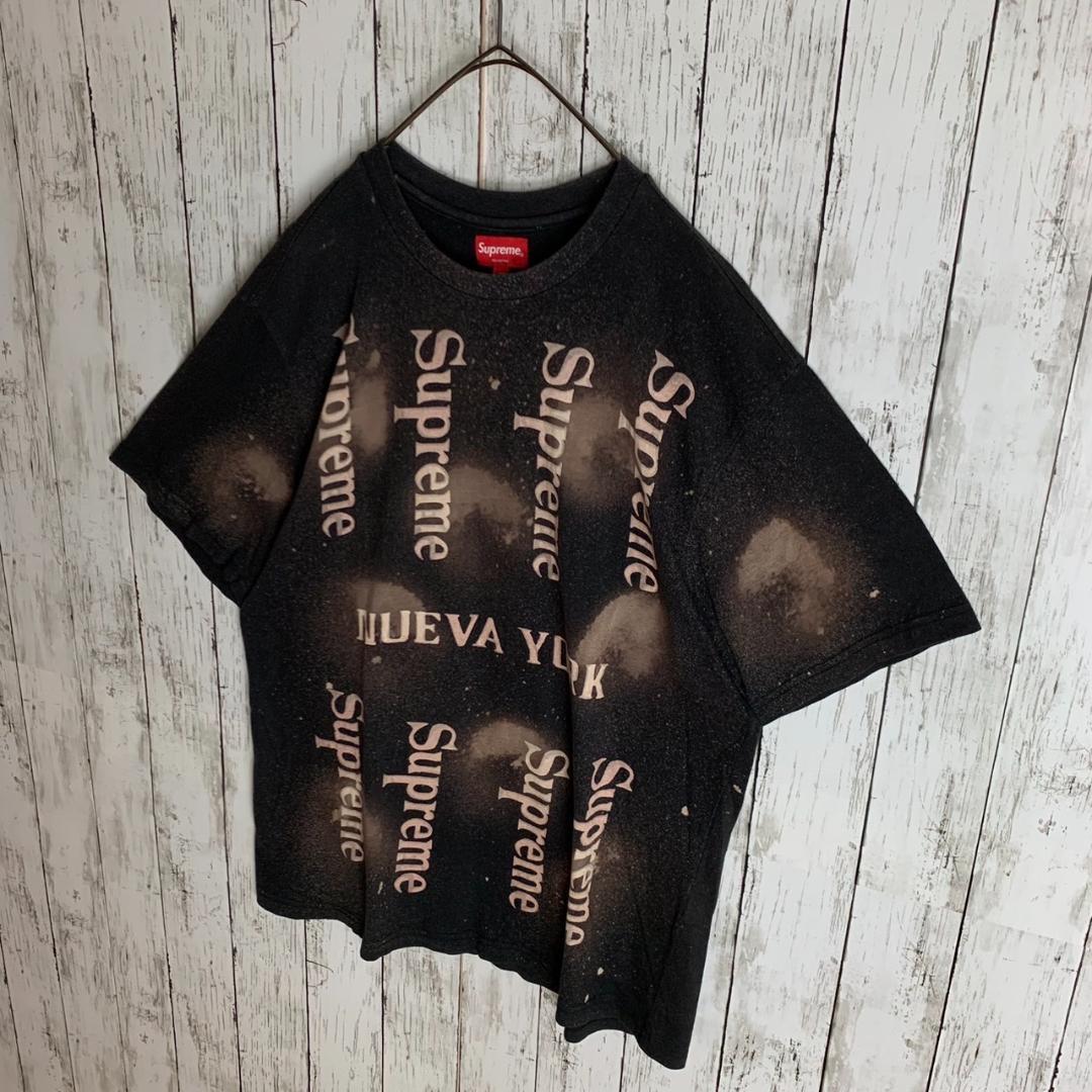 【希少・即完売モデル】シュプリーム☆総柄ロゴ入り入手困難Tシャツ/1421.