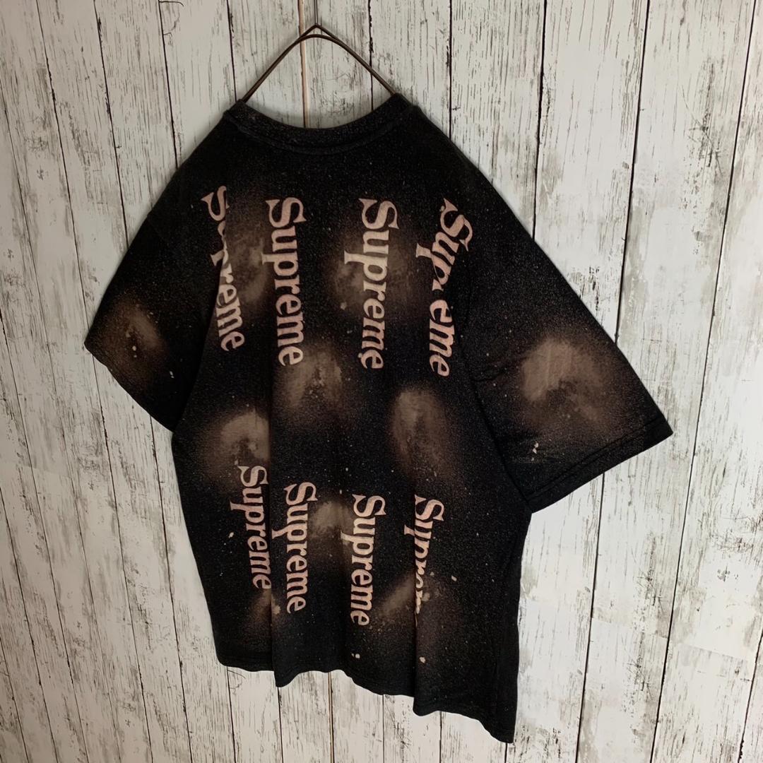 【希少・即完売モデル】シュプリーム☆総柄ロゴ入り入手困難Tシャツ/1421.