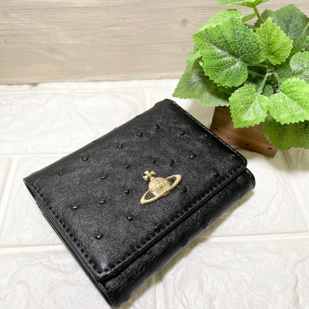 【新品・未使用】ヴィヴィアンウエストウッド　三つ折財布　ブラック
