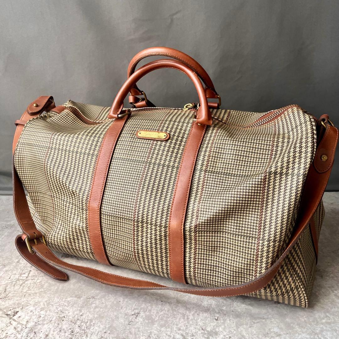 大容量 ポロ ラルフローレン 2way ボストンバッグ 千鳥格子 総柄