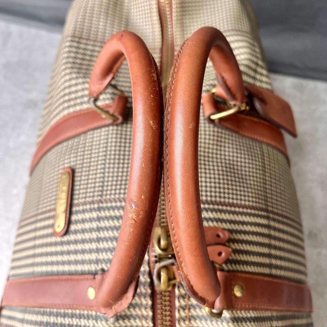 大容量 ポロ ラルフローレン 2way ボストンバッグ 千鳥格子 総柄