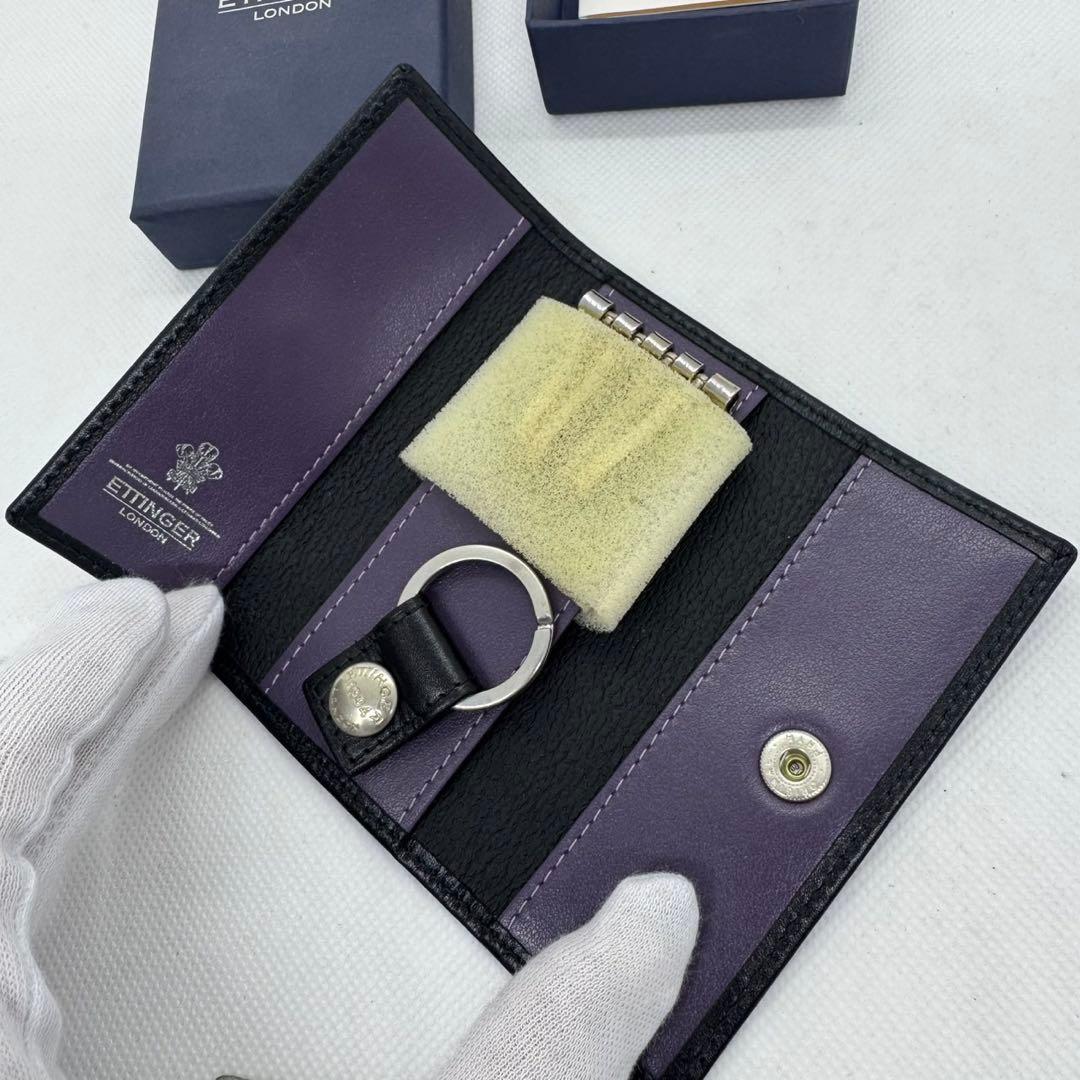 ETTINGER 黒 レザー キーケース