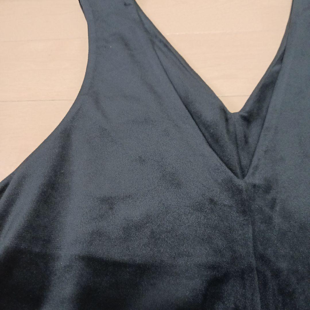 DOUDOU サロペット ブラック ベロア オールインワン オーバーオール