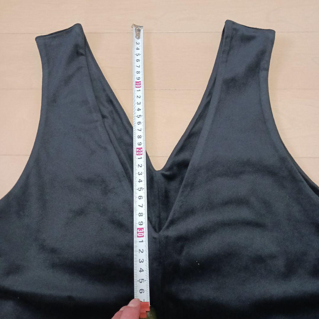 DOUDOU サロペット ブラック ベロア オールインワン オーバーオール