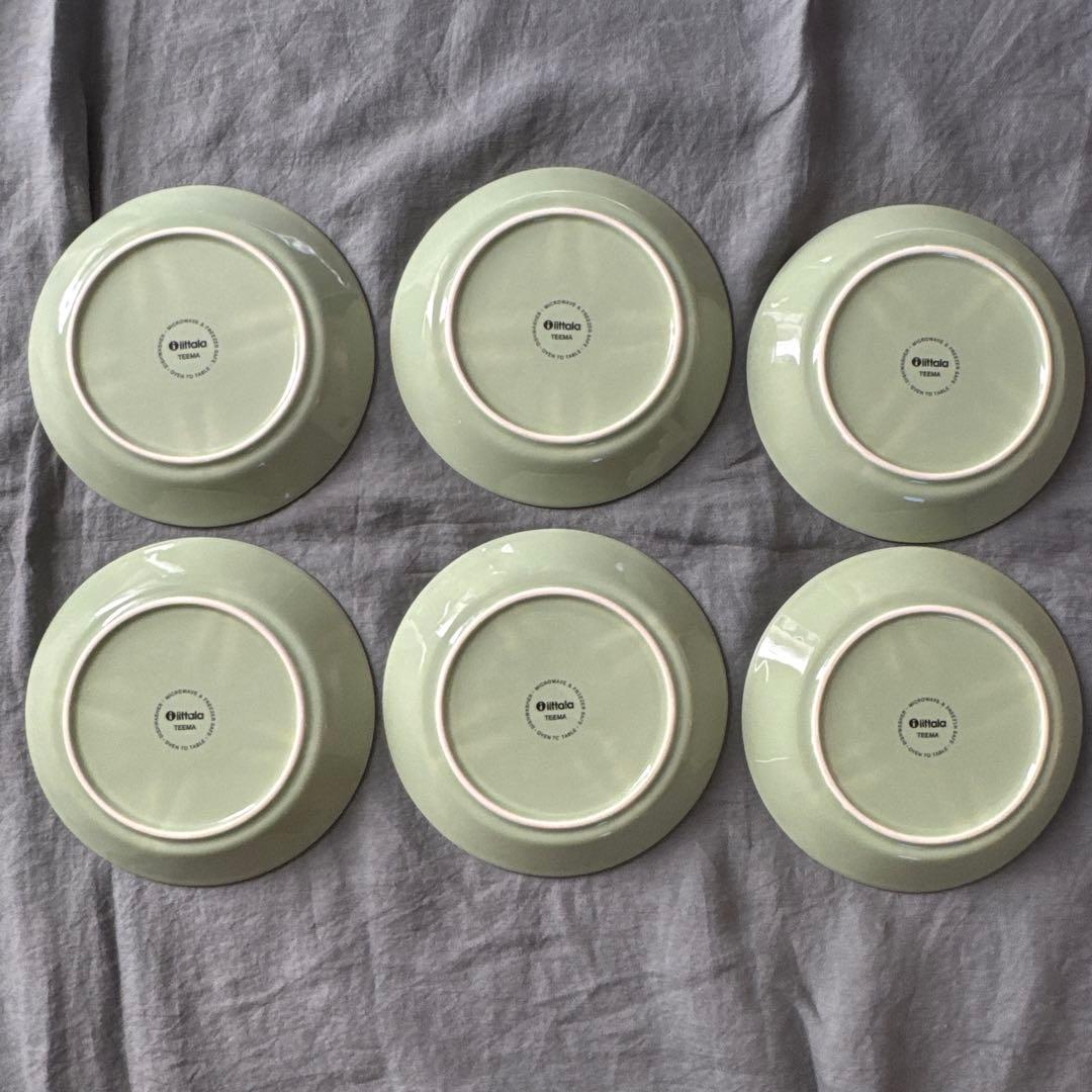 廃盤色⭐️イッタラ/ティーマ/17cm/セラドングリーン/6枚セット