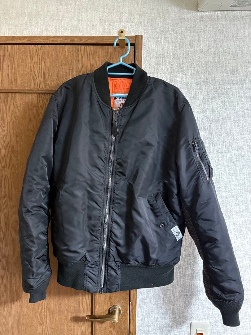 GOODENOUGH MA-1 XL Harris Tweed グッドイナフ 黒