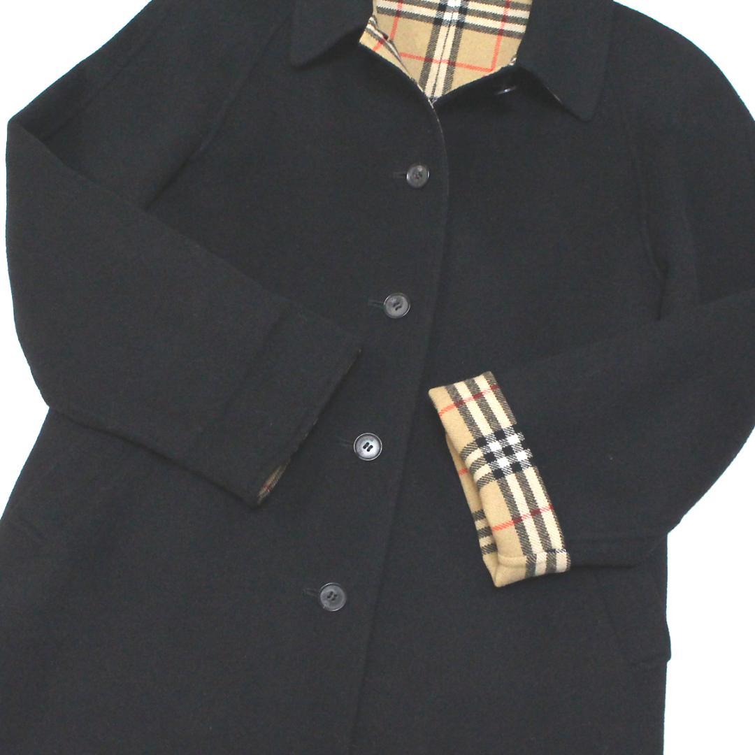 美品バーバリー カシミヤ混 チェスターコート 7黒　ダブルフェイス
