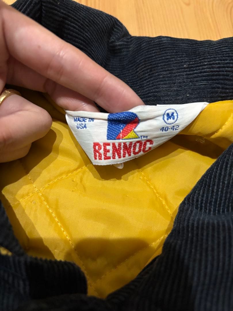 90s USA製 RENNOC コーデュロイ スタジャン M