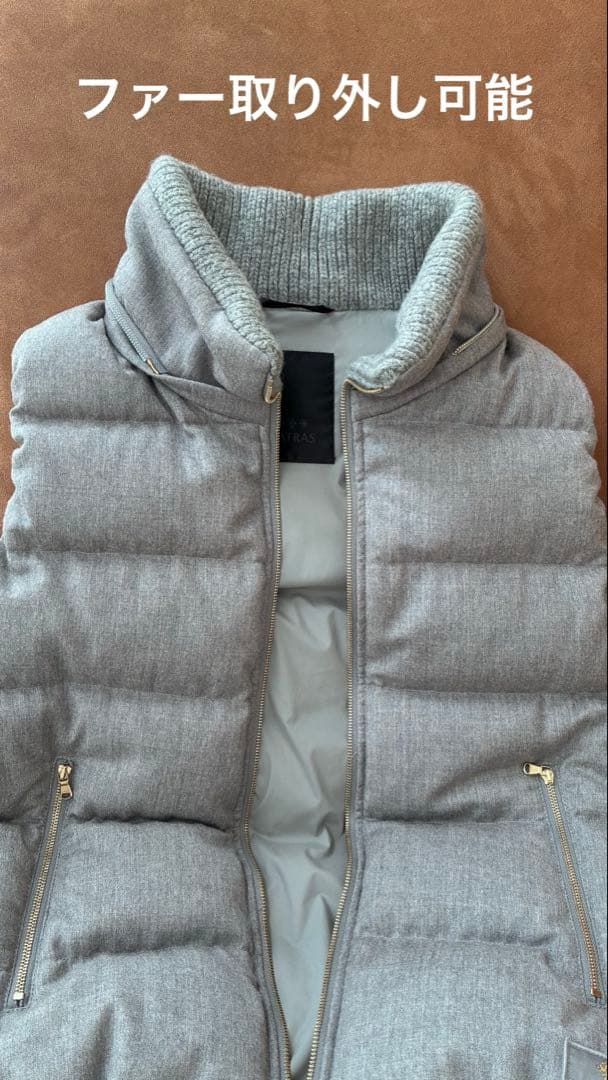 りくTATRAS　ファー　ダウンベスト　サイズ03 L グレー　ハンガー