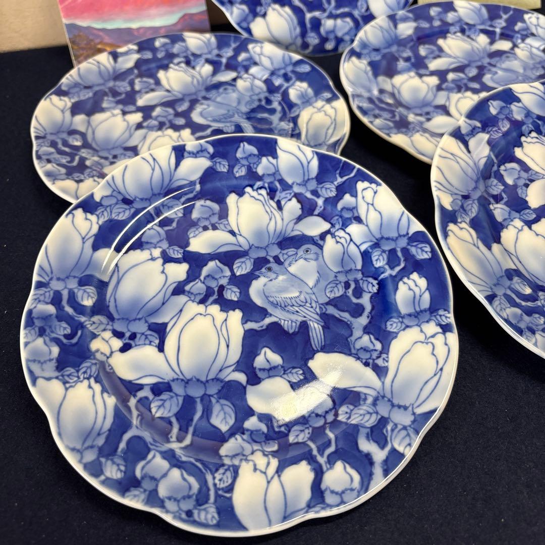 深川製磁　花鳥外濃　パン皿5枚
