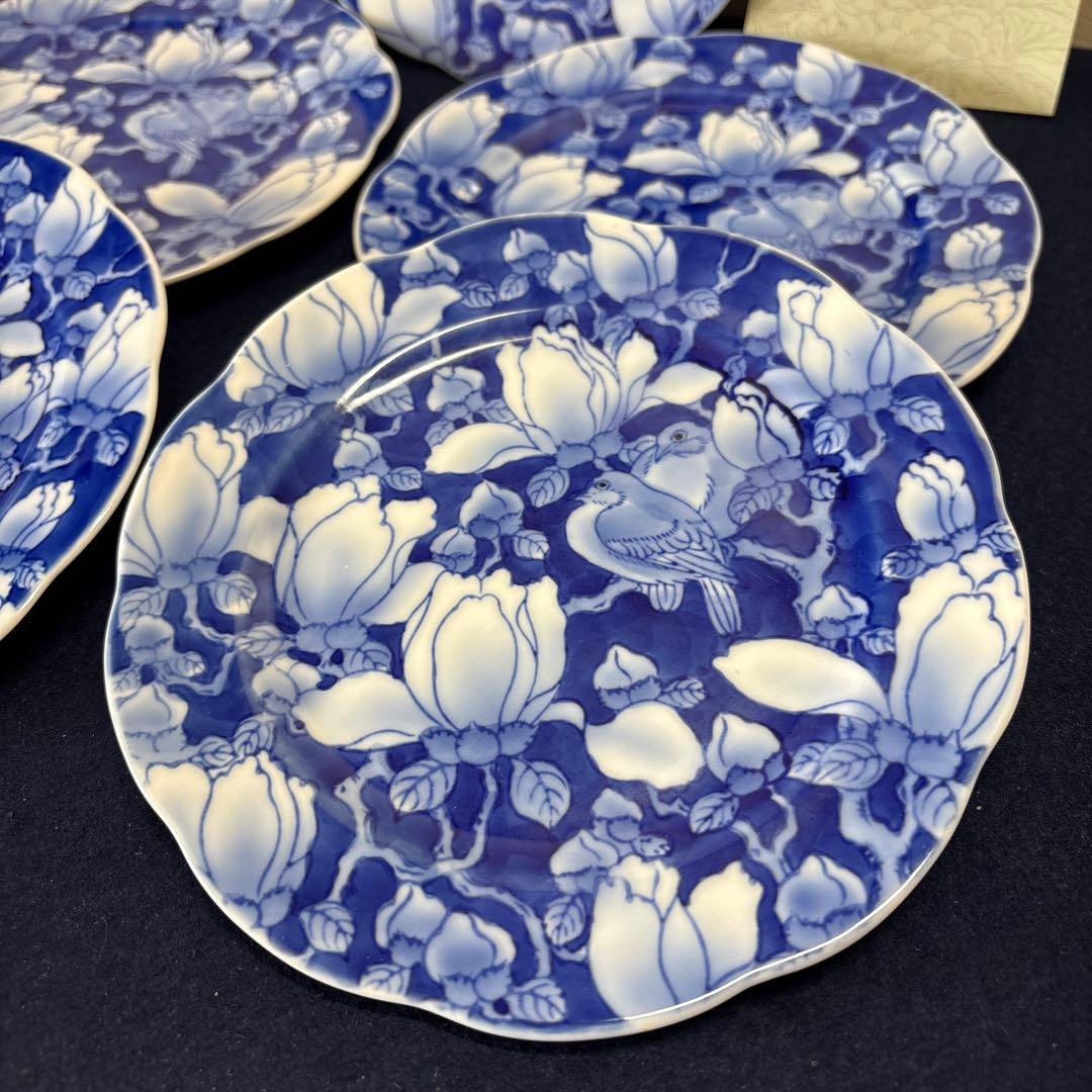 深川製磁　花鳥外濃　パン皿5枚