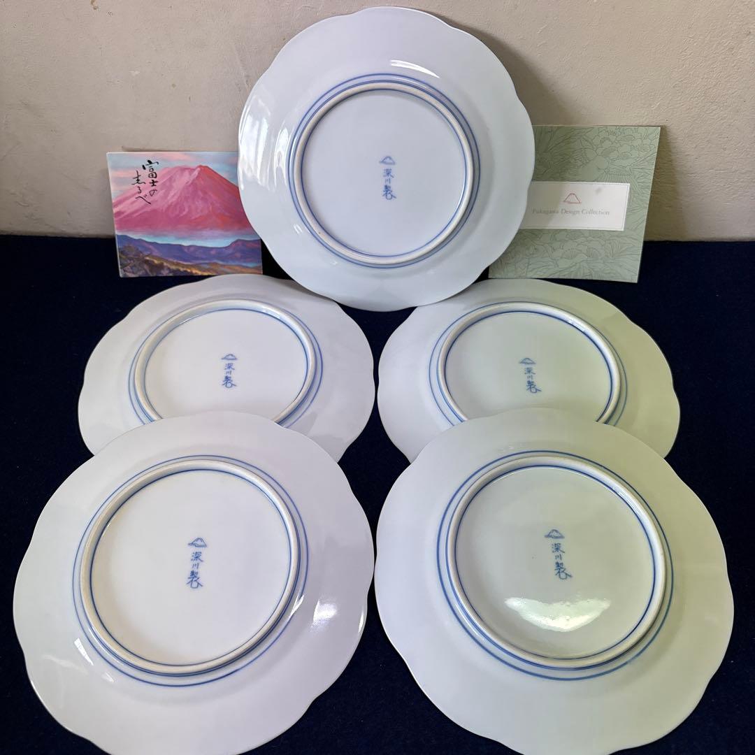 深川製磁　花鳥外濃　パン皿5枚