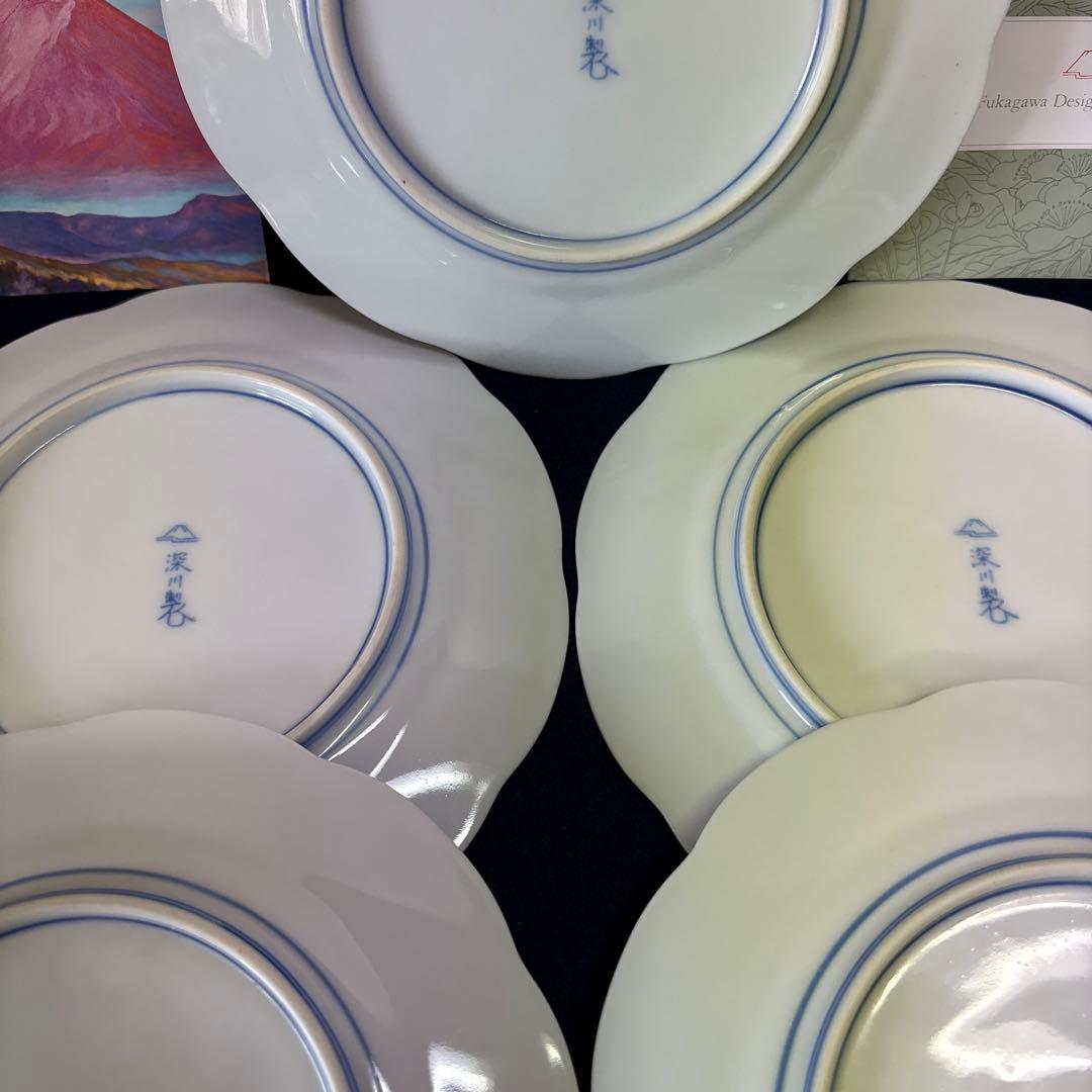 深川製磁　花鳥外濃　パン皿5枚