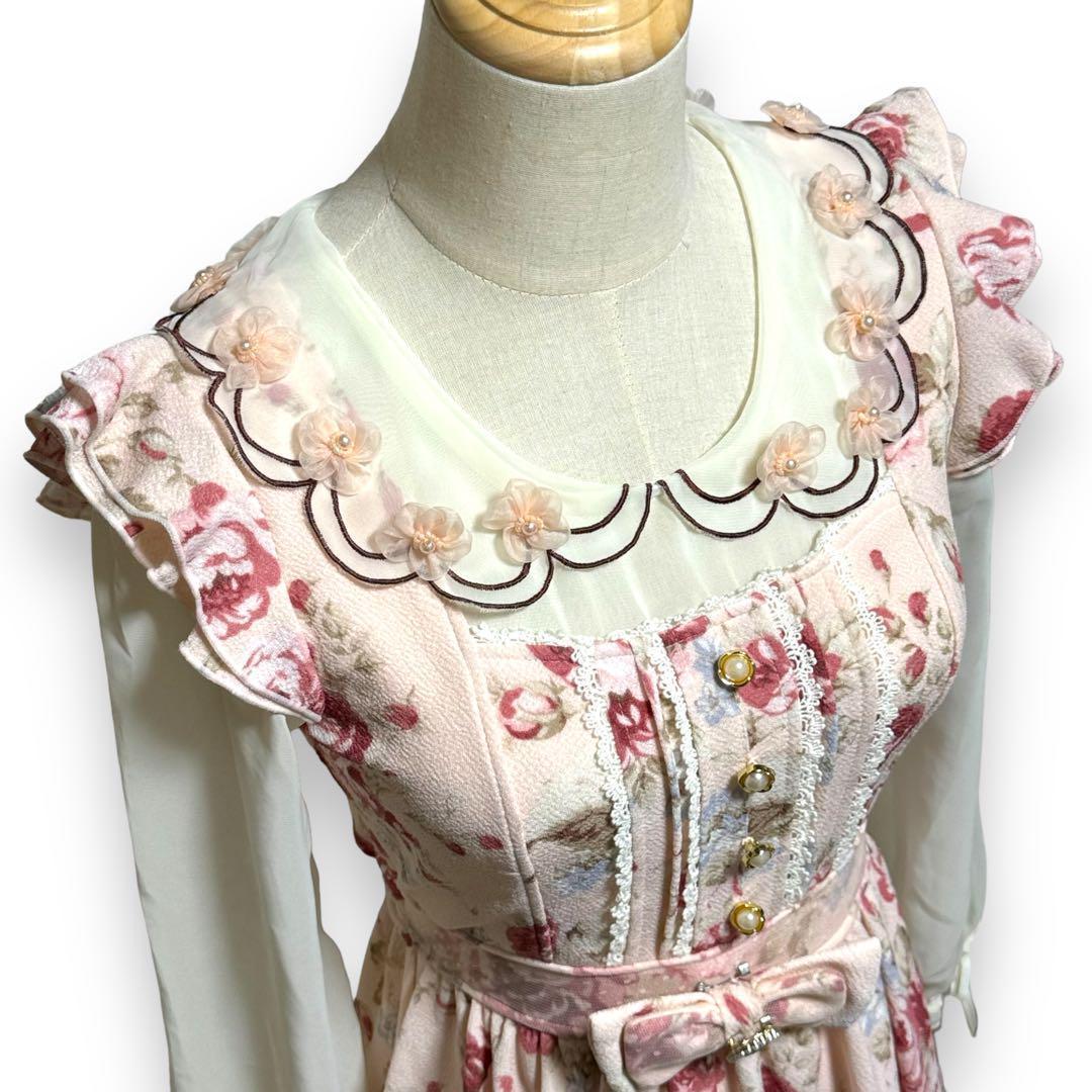 J-390 極美品 激レア！リズリサ エンジェル クラシックローズワンピース